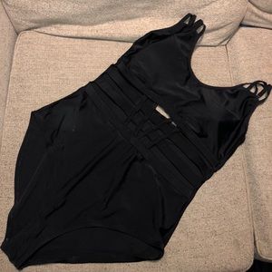Black one piece with cut outs